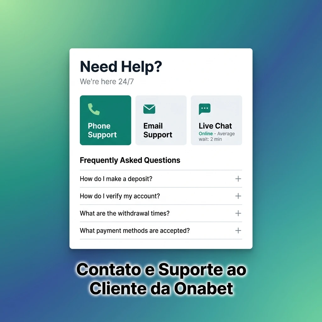 Suporte ao cliente da Onabet disponível 24/7 via chat ao vivo, e-mail, Telegram e FAQ para jogadores brasileiros