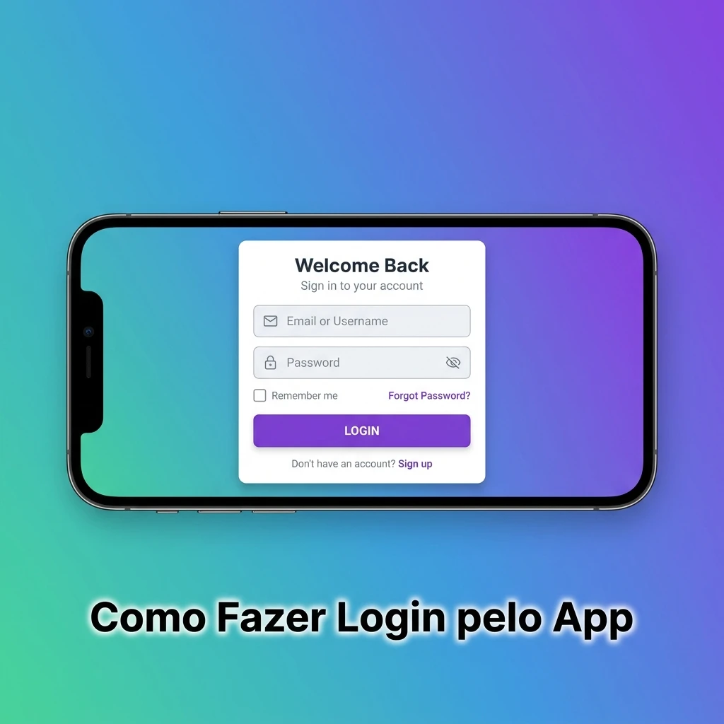 Passo a passo de login no app Onabet para iOS no iPhone ou iPad com campos de e-mail e senha